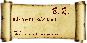 Bánffi Róbert névjegykártya
